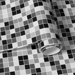 Papel de Parede Pastilhas Preto e Branco 