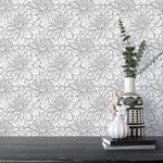 Papel de Parede Floral Branco