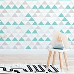 Papel de Parede de Triângulos (Tons de Verde)