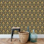 Papel de Parede Ouro com Arabesco 
