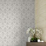 Papel de Parede Prata com Arabesco 