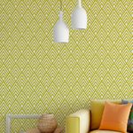 Papel de Parede Amarelo com Arabesco 