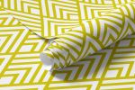 Papel de Parede Amarelo com Arabesco 