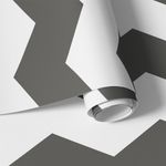 Papel de Parede Chevron Branco e Cinza