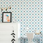 Papel de Parede Bolinhas (Tons de Azul)