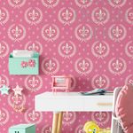 Papel de Parede Flor de Lis Rosa (Infantil)