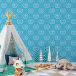 Papel de Parede Flor de Lis Azul (Infantil)