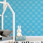 Papel de Parede Flor de Lis Azul (Infantil)