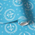 Papel de Parede Flor de Lis Azul (Infantil)