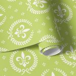Papel de Parede Flor de Lis (Verde Limão)