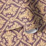 Papel de Parede Arabesco Damasco (Bordô)