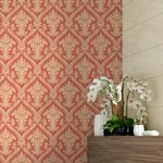 Papel de Parede Arabesco Damasco (Salmão)