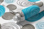 Papel de Parede Bolas Circuladas (Azul e Cinza)