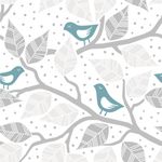 Papel de Parede Pássaros e Galhos (Azul)