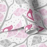 Papel de Parede Pássaros e Galhos (Rosa)