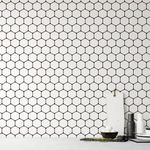 Papel de Parede Preto e Branco Hexágonos 