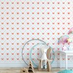 Papel de Parede Infantil Corações e Borboletas 