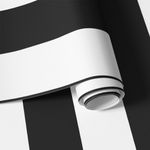 Papel de Parede Preto e Branco com Listras 