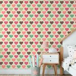 Papel de Parede Infantil Corações (Coloridos)