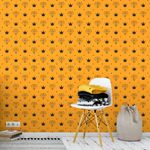 Papel de Parede Diamante e Coroa (Amarelo e Preto)