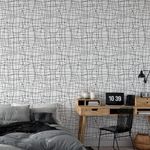 Papel de Parede Abstrato com Linhas e Bolinhas 