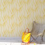 Papel de Parede Ondas Abstratas (Amarelas)