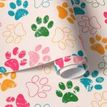 Papel de Parede Patinhas de Cachorro (Colorido)