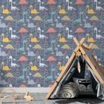 Papel de Parede Dinossauros (Azul) 