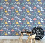 Papel de Parede Dinossauros (Azul) 