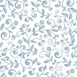 Papel de Parede Floral Azul 