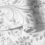 Papel de Parede Flores Cinzas