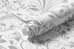 Papel de Parede Flores Cinzas