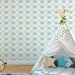 Papel de Parede Infantil de Nuvens 