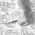 Papel de Parede Câmeras Retro (Cinza)