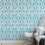 Papel de Parede Azul com Pandas (Infantil)