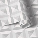 Papel de Parede Branco Quadrados 3D 