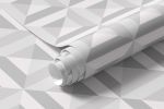 Papel de Parede Branco Quadrados 3D 