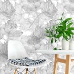 Papel de Parede Flores Lírios (Tons de Cinza)