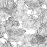 Papel de Parede Flores Lírios (Tons de Cinza)