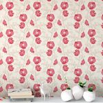 Papel de Parede Floral Vermelho 