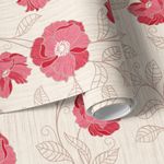 Papel de Parede Floral Vermelho 