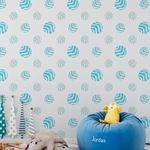Papel de Parede Bolinhas Listradas (Tons de Azul)