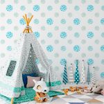 Papel de Parede Bolinhas Listradas (Tons de Azul)