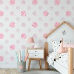 Papel de Parede Bolinhas Listradas (Tons de Rosa)