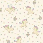 Papel de Parede Infantil Unicórnios e Estrelas 