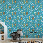 Papel de Parede Animais Savana (Azul)