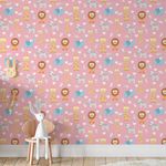 Papel de Parede Animais Savana (Rosa)