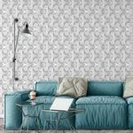 Papel de Parede Hexagonal Branco 3D