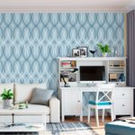 Papel de Parede Linhas Onduladas (Azul)