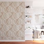 Papel de Parede Linhas Onduladas (Tons de Bege)